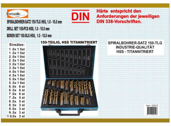 Borenset 150-dlg. Titanium Coated