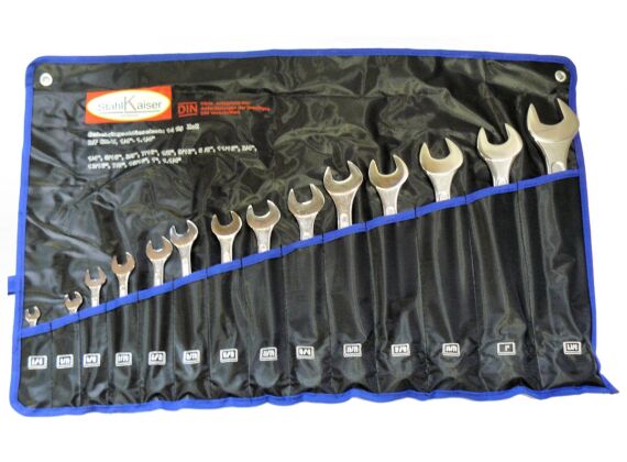 Combinatie ring-steeksleutelset 14-dlg. in Inch, 1/4