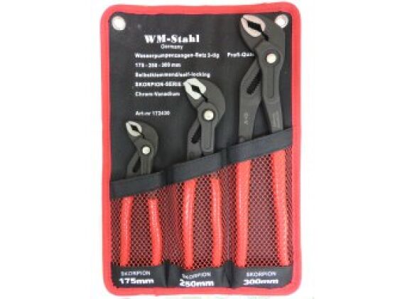 Waterpomptangen set 3 dlg met knop Skorpion