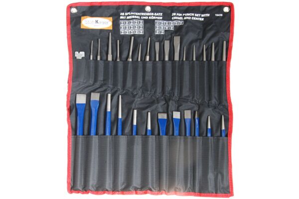Beitel en doorslagen set 28-dlg. CV