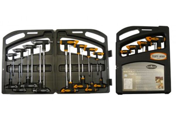 16-dlg. T-Grip set Inbus / Torx, kogelkop CV GS-TüV