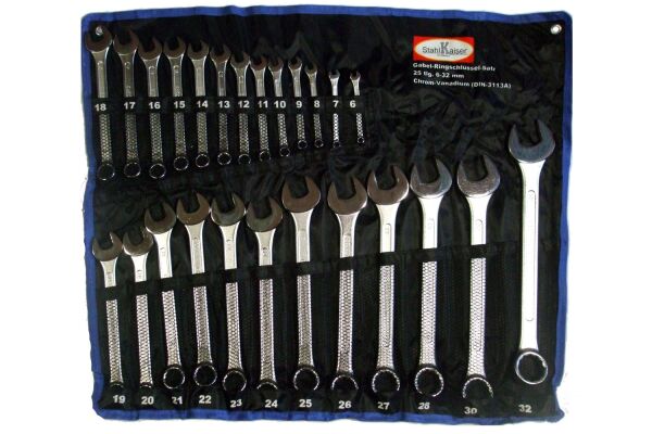 Ring-steeksleutelset 25-dlg. 6-32 mm, DIN 3113A, CV