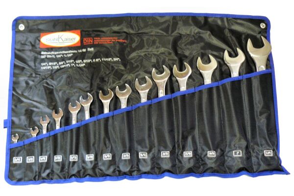 Combinatie ring-steeksleutelset 14-dlg. in Inch, 1/4