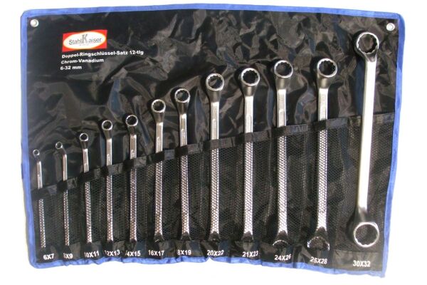 Dubbel ring- sleutelset 12-dlg, 6 - 32 mm, CV